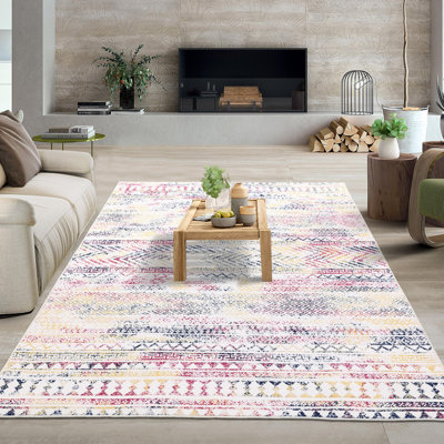 Dakota Fields Machine Washable Area Rugs for Living Room Non-Slip Rug Durable Floor Carpet Easy ...